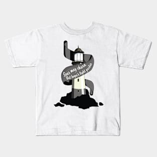 Seas may churn, but hope's light guides Kids T-Shirt